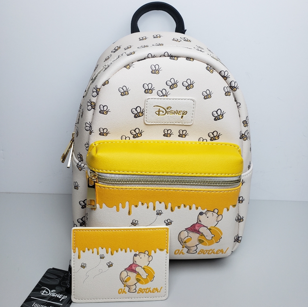 Loungefly Pooh Bees & Honey Backpack & Cardholder - Picture 1 of 8